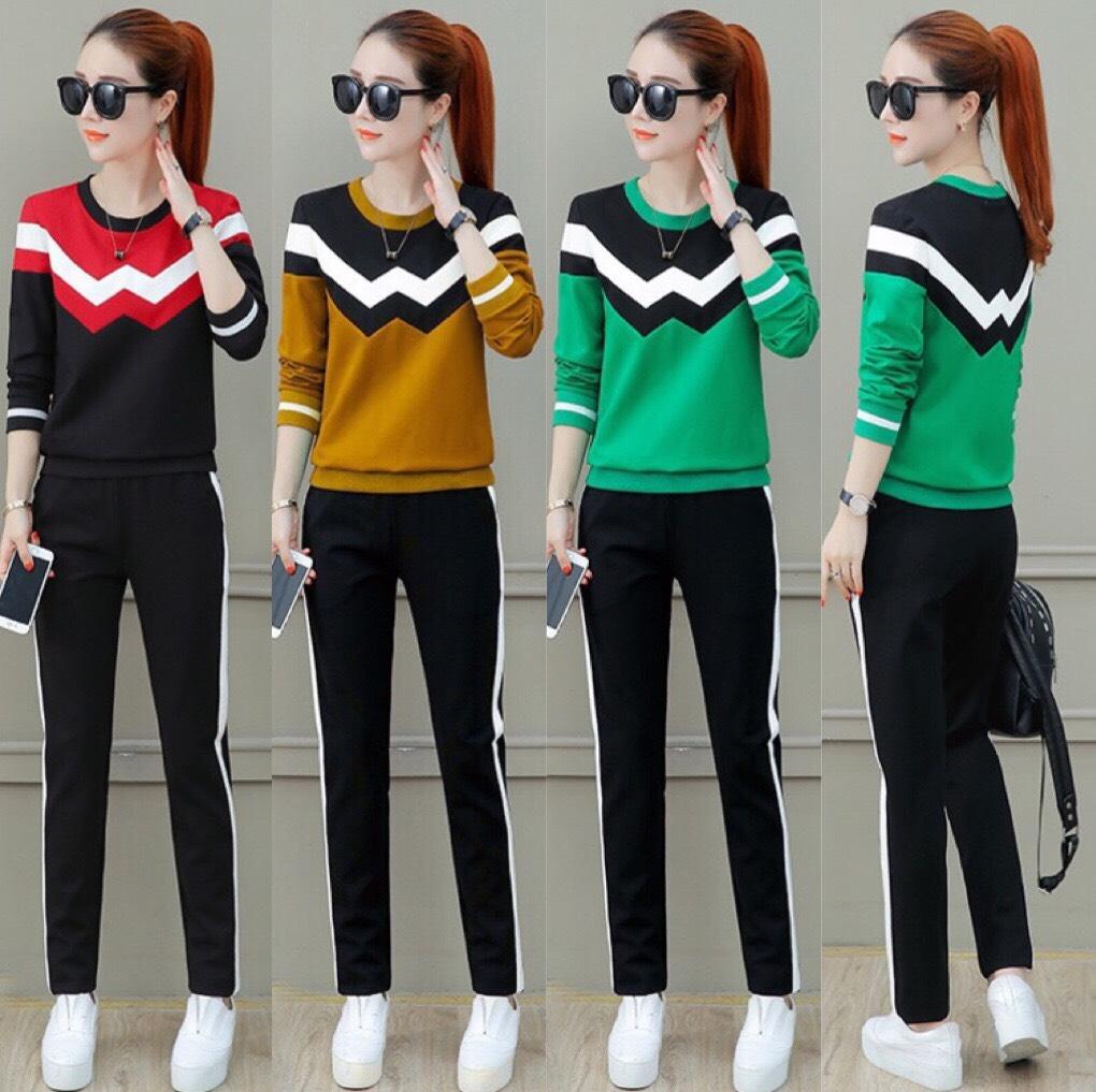 ĐỒ BỘ THỂ THAO THU ĐÔNG NỮ CAO CẤP PHỐI MÀU