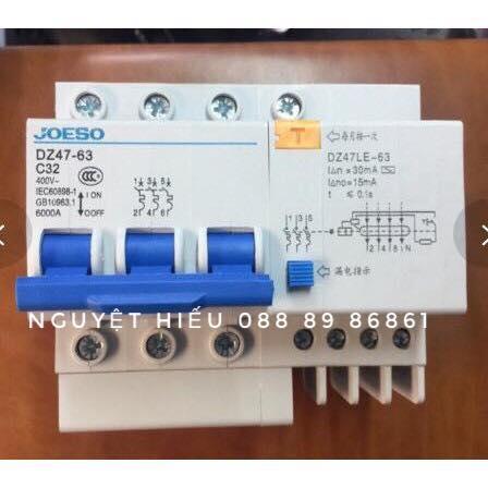 Aptomat 3 pha DZ47-63 chống giật