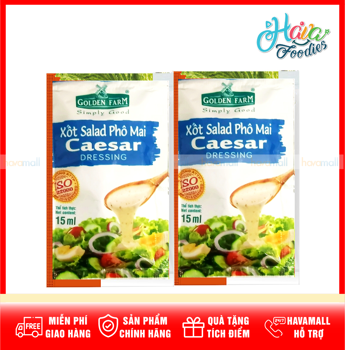 Xốt Salad Caesar Golden Farm Gói 15ml
