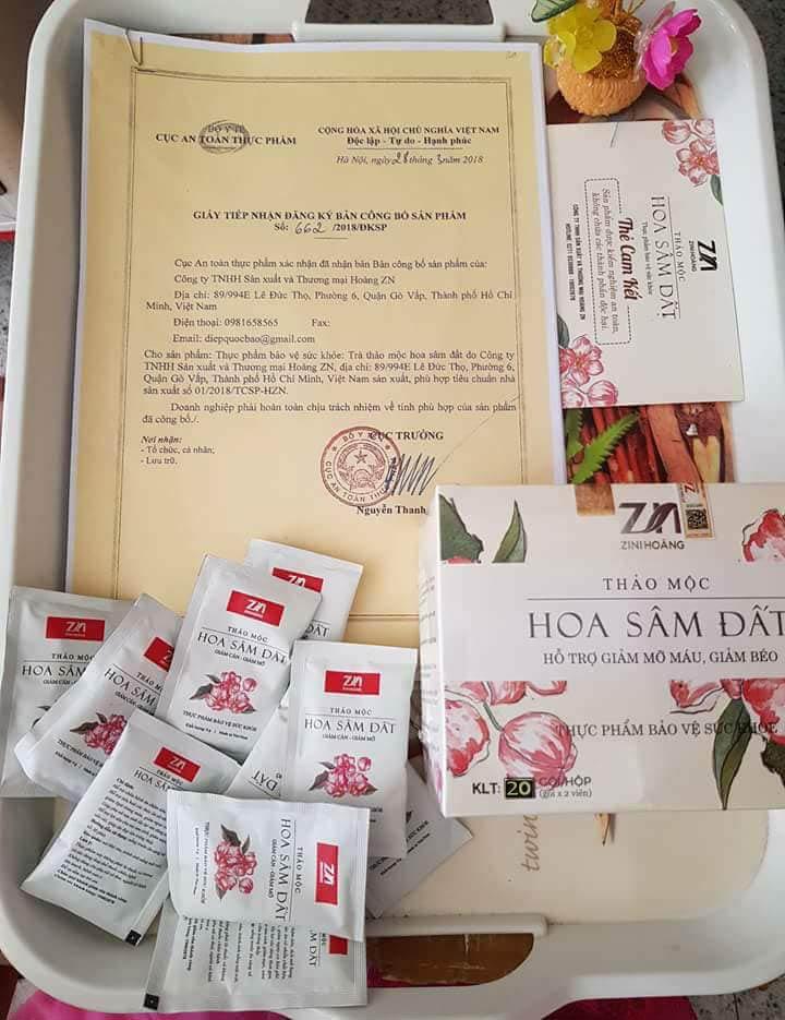 [HCM]Trà Hoa Sâm Đất (Giảm Cân Loại Bỏ Mỡ Máu)- liệu trình 1 hộp 20 ngày
