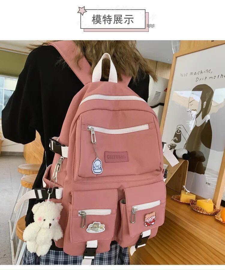 Ba lô trong MIKA chất vải canvas chống thấm tặng kèm  ghim cài