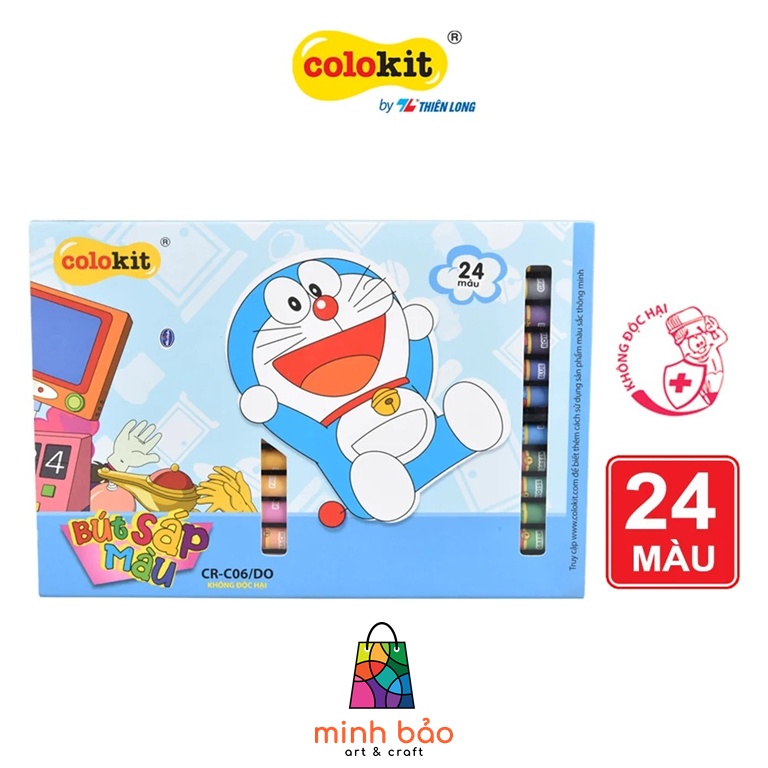 Sáp màu colokit doraemon cr-c04/do 10 màu, cr-c05/do 16 màu, cr-c06/do 24 màu