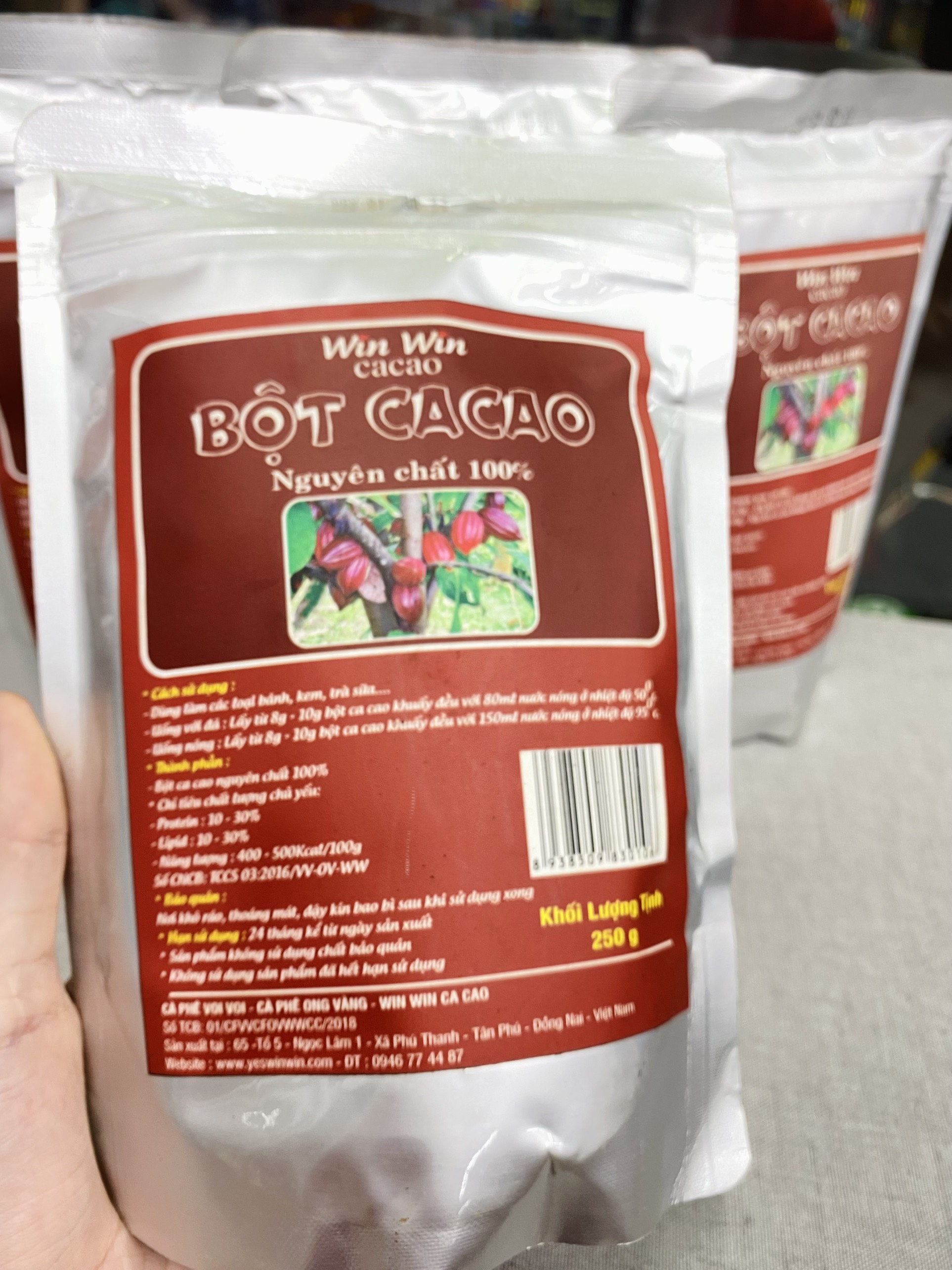 Bột Ca cao Nguyên Chất 100% - Cacao Yes Win Win 250Gr