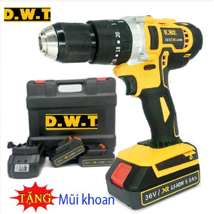 Máy khoan pin máy khoan cầm tay máy khoan bê tông dùng pin d.w.t 36v 2 pin