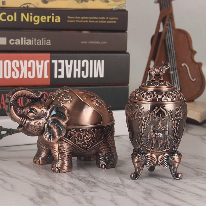 Lọ đựng tăm hợp kim đồng voi
