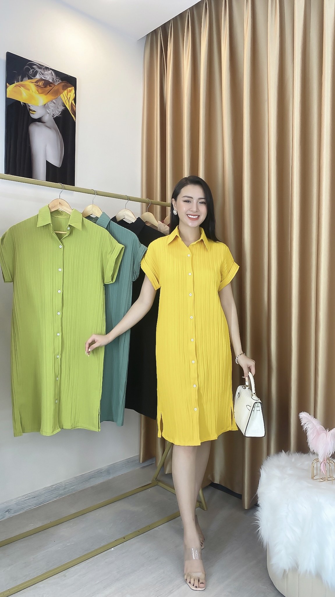 Đầm Sơ Mi Suông Công Sở AMTD117