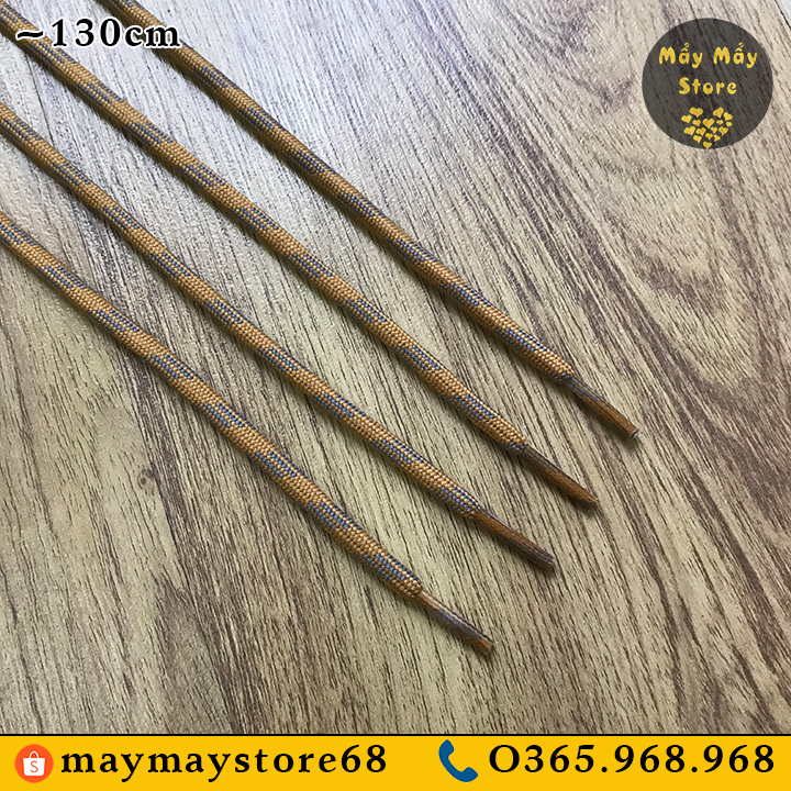 Dây Giày Tròn Màu Cam Vằn Xám ~1m3