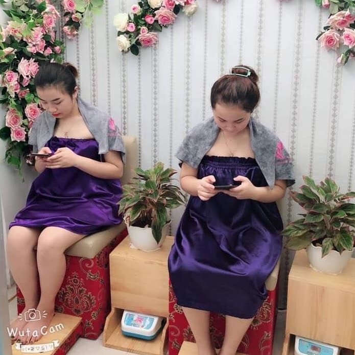 Váy Quây Spa Lụa Cao Cấp, Bộ Đồ Giảm Béo Spa