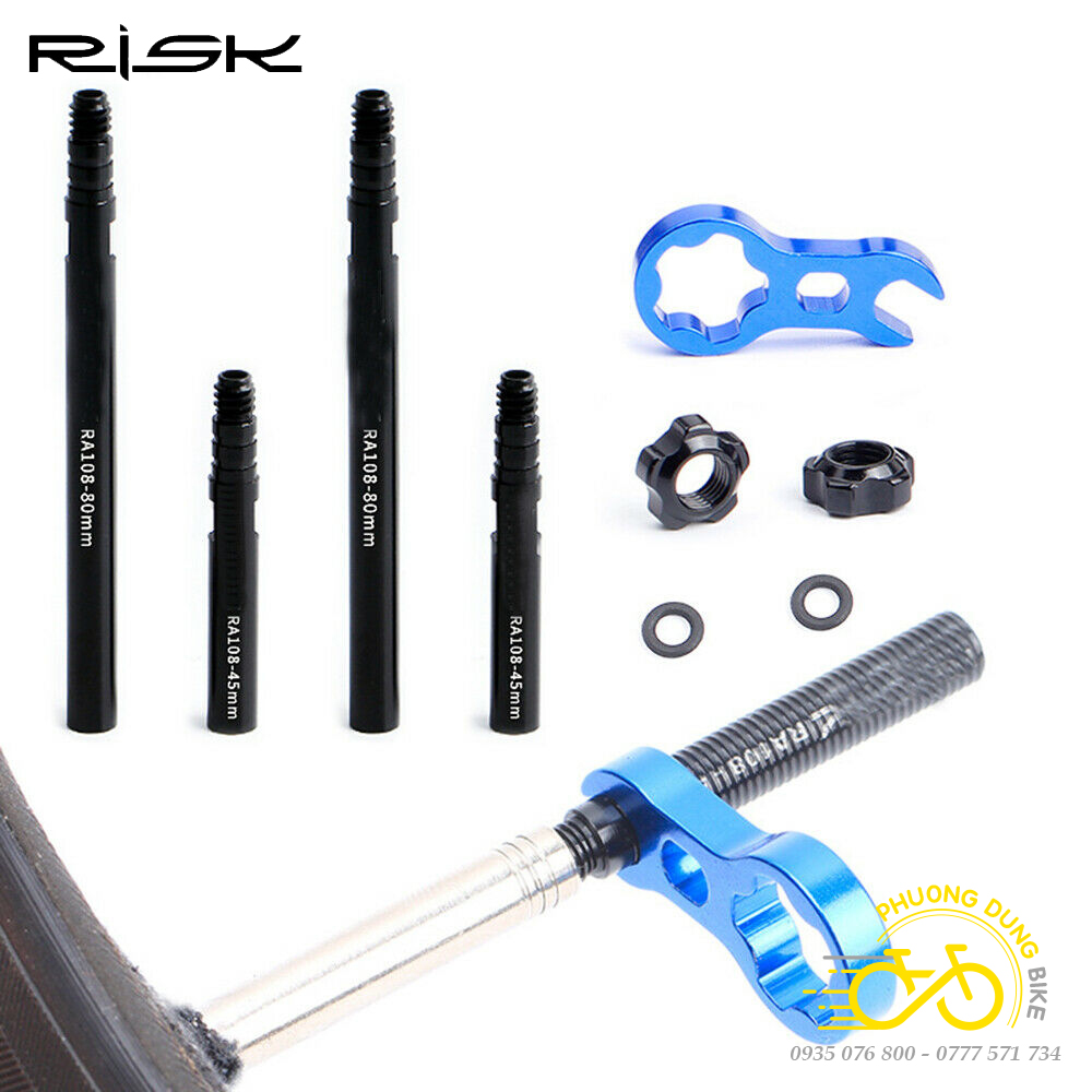 Bộ 2 đầu nối van ruồi Xe Đạp - van Pháp RISK