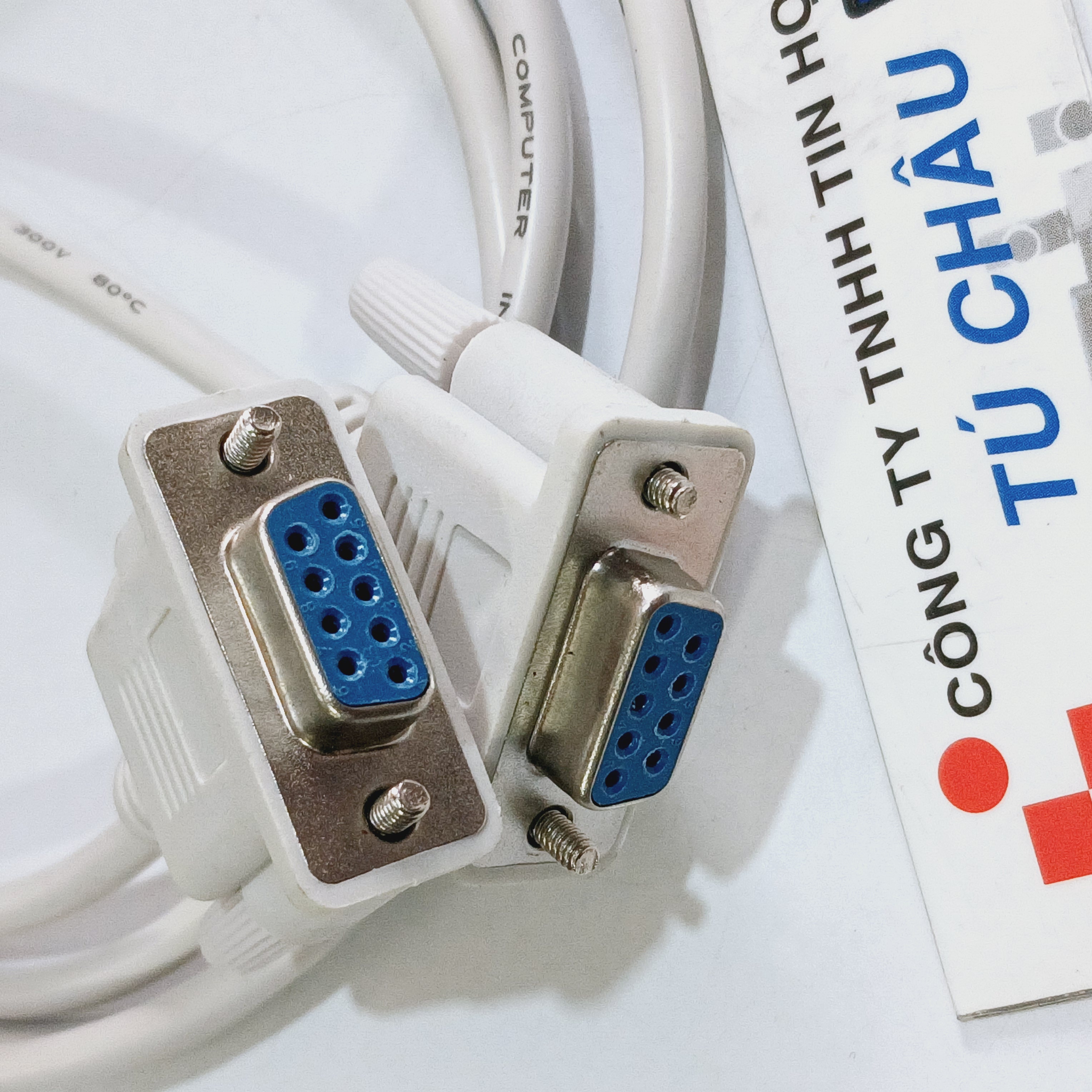 Cáp Com 9 (Link Com DB9) dài 1.45M: Cáp 2 đầu Com 9 Lổ Cái (DB9F) / Cáp 2 đầu Com 9 Kim đực (DB9M)