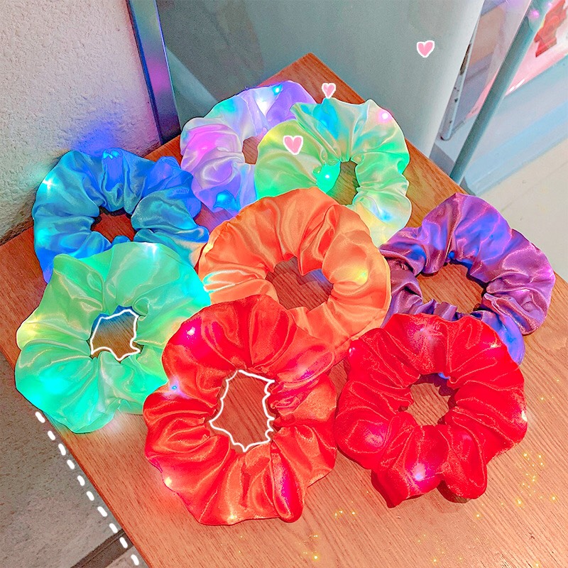 ( ĐƯỢC CHỌN MÀU ) Dây buộc tóc Scrunchies Hàn Quốc đèn led phát sáng