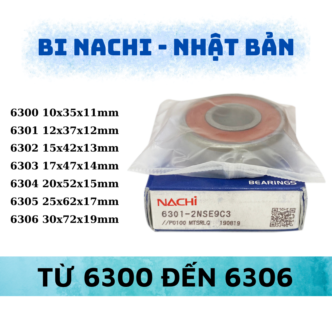 Vòng bi nachi 6300, 6301, 6302, 6303, 6304, 6305, 6306