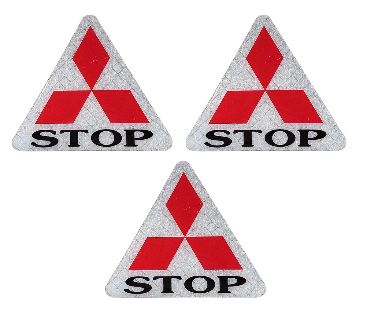 [HCM]1 miếng Sticker Phản quang STOP tam giác (màu Trắng)