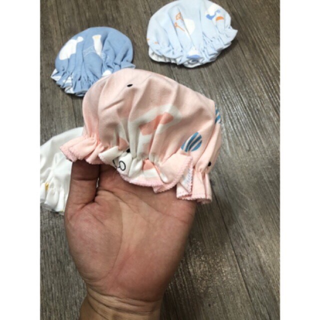 Mũ bèo sơ sinh bo chun cho bé gái