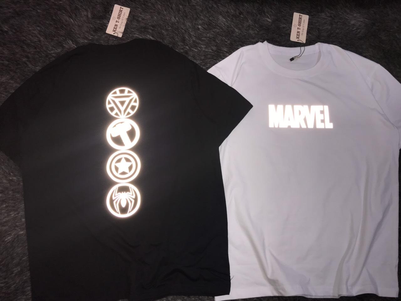 [HCM]Áo Thun Phản Quang MARRVEL 4 LOGO Phom Rộng Unisex HaiHaiShop Ken T-Shirt