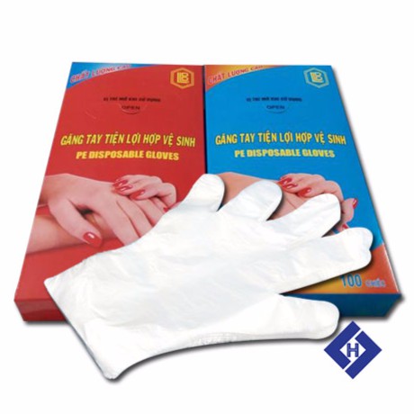Găng tay nilon dùng 1 lần hộp 100 chiếc
