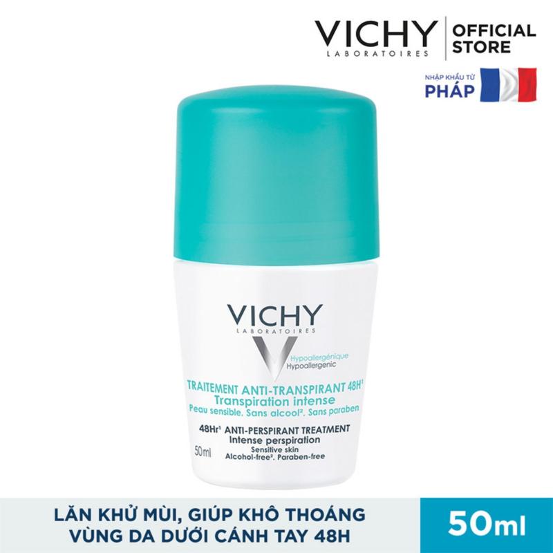 Lăn khử mùi và khô thoáng vùng da dưới cánh tay 48H  Vichy Traitement Anti- Transpirant 50ml nhập khẩu