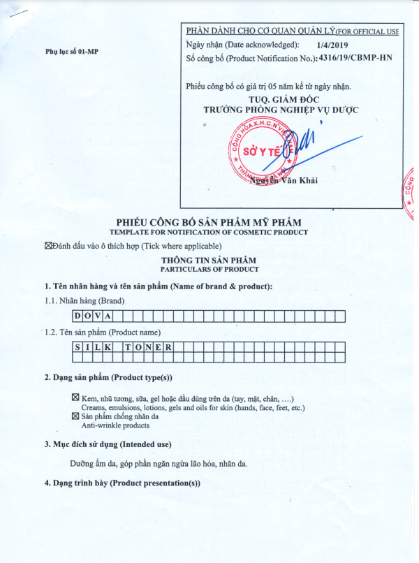 Nước hoa hồng Dova hàng chuẩn