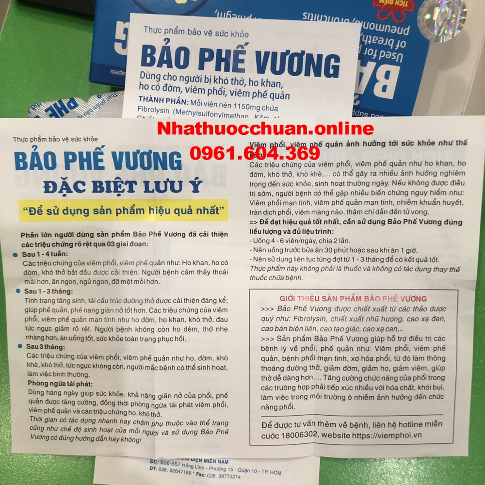Bảo Phế Vương ( Hộp 3 vỉ * 10 viên)