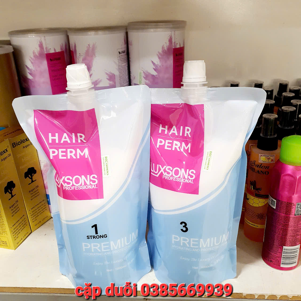 Cặp thuố uốn nóng căng sóng mùi thơm LUXSONS hương thơm 1000ml
