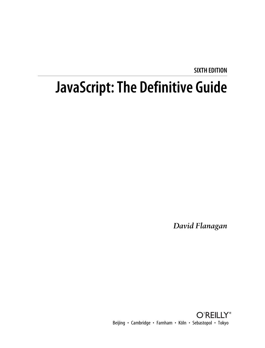 JavaScript The Definitive Guide, Sixth Edition - Hanoi Book Store
