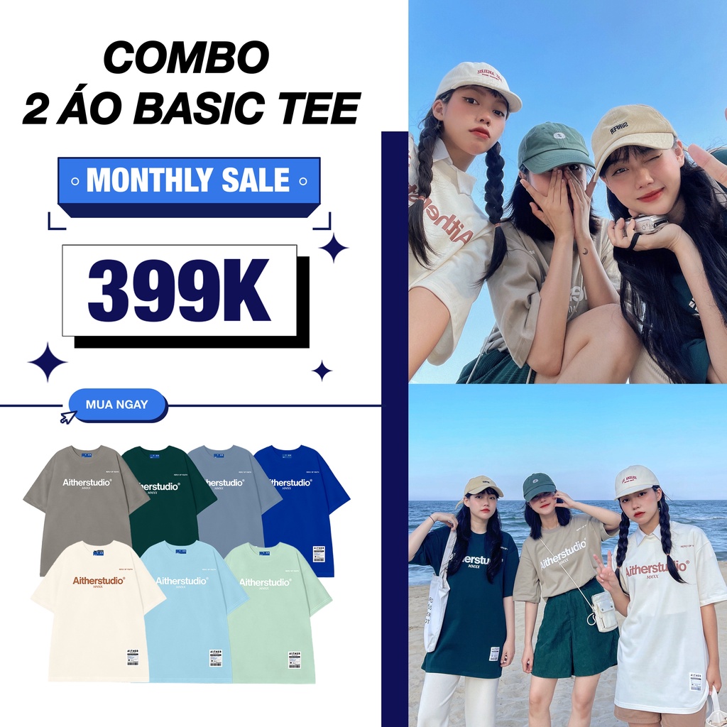 AITHER STUDIO Áo thun Basic Tee cao cấp Unisex form rộng