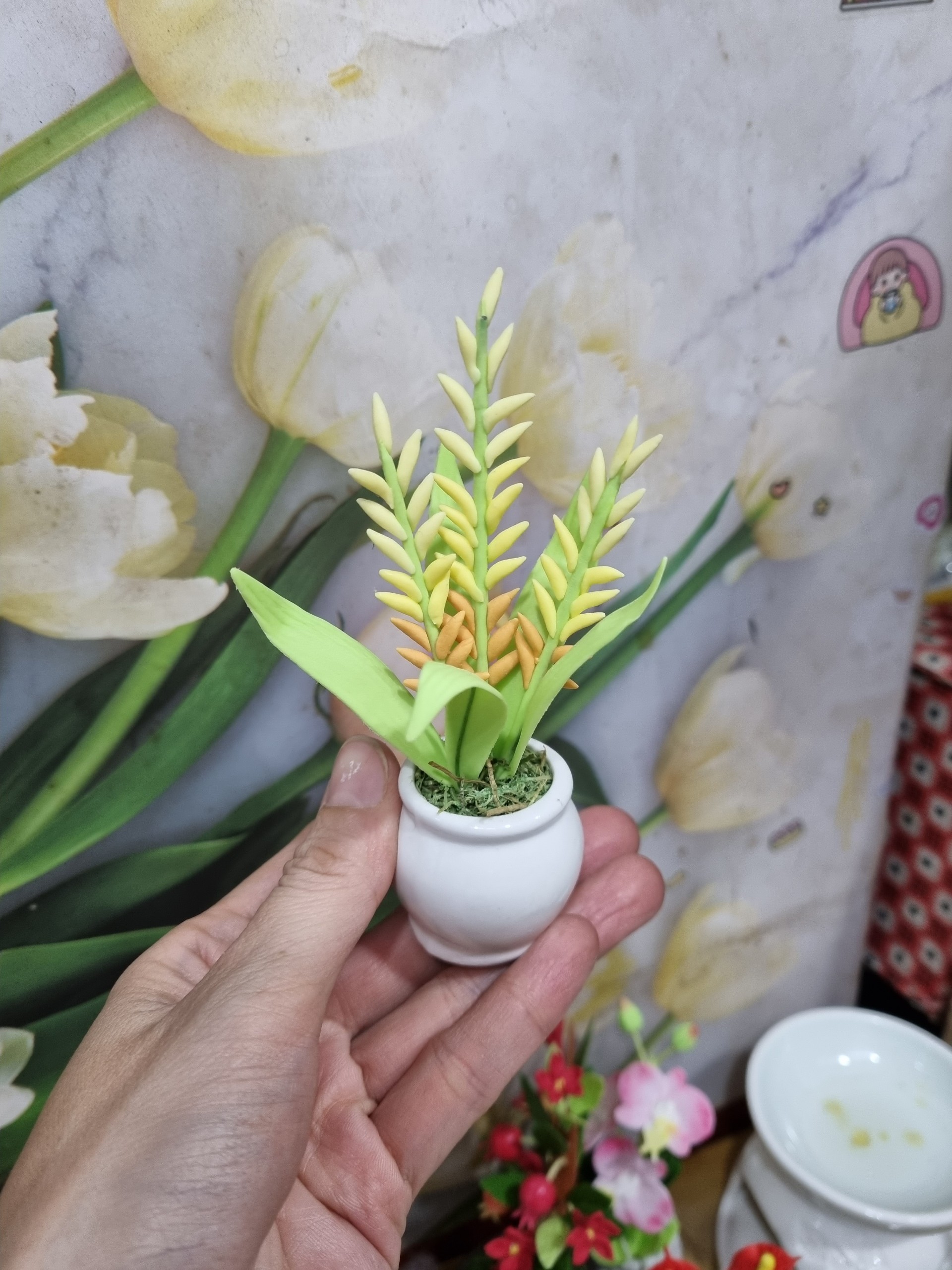 Họa Tiết Hoa Hồng Nổi Bật - Đất Sét Nghệ Thuật Nhật Bản Đỏ/Hồng/Hoa Trang Trí Đĩa Tạo Trang Trí