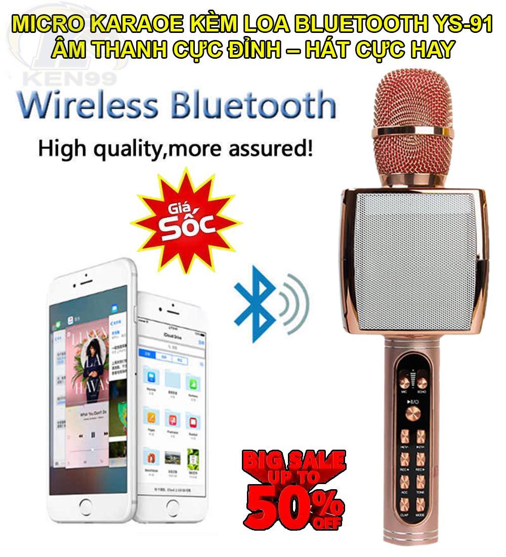 (NHIỀU MÀU) micro karaoke bluetooth cho điện thoại,micro karaoke bluetooth,micro KARAOKE 3IN1 WSTER YS-91,micro cầm tay không dây,Mic Hát Karaoke Mini Hát-Bảo hành 12 tháng.(GIÁ CỰC SỐC-50%)