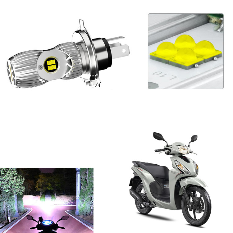 Đèn pha led siêu sáng chân H4 dùng Yamaha PG1