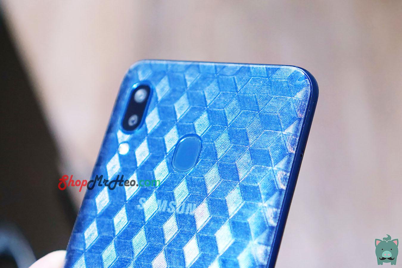 Skin Dán Mặt Sau Lưng Vân 3D Carbon Samsung Galaxy A20 - A30 (Carbon, nhám, Hộp)