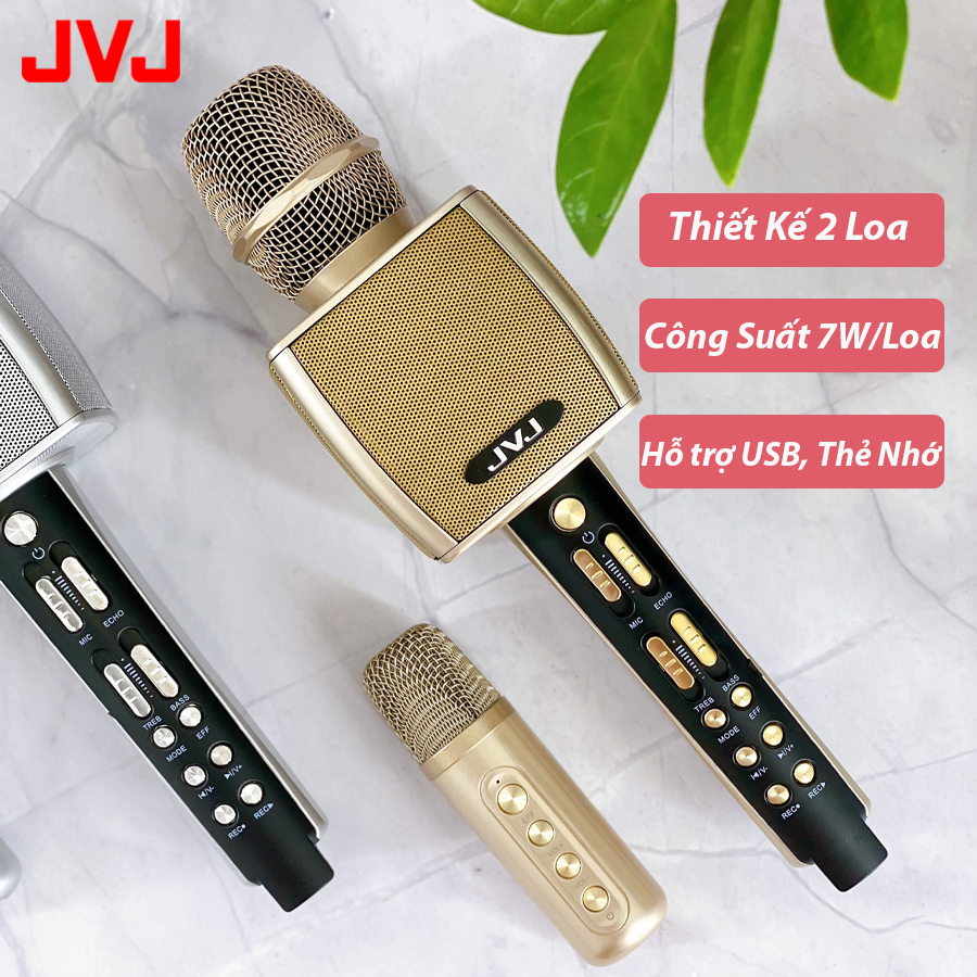 Micro Karaoke Bluetooth YS98 JVJ kèm loa không dây tích hợp giả giọng, thu âm chất lượng nhu sound card - kèm bộ thu tín hiệu qua loa rời, bộ 2 mic hát song ca, bass lớn, giọng yếu hát tốt- Bh 6 tháng kèm thẻ bảo hành chính hãng