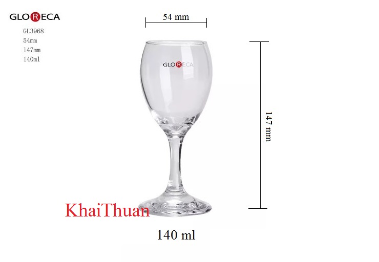 Bộ ly thủy tinh chân cao Gloreca GL3968