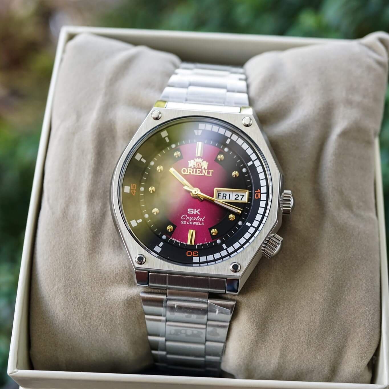 Đồng hồ nam sk mặt lửa automatic japan + thẻ bảo hành