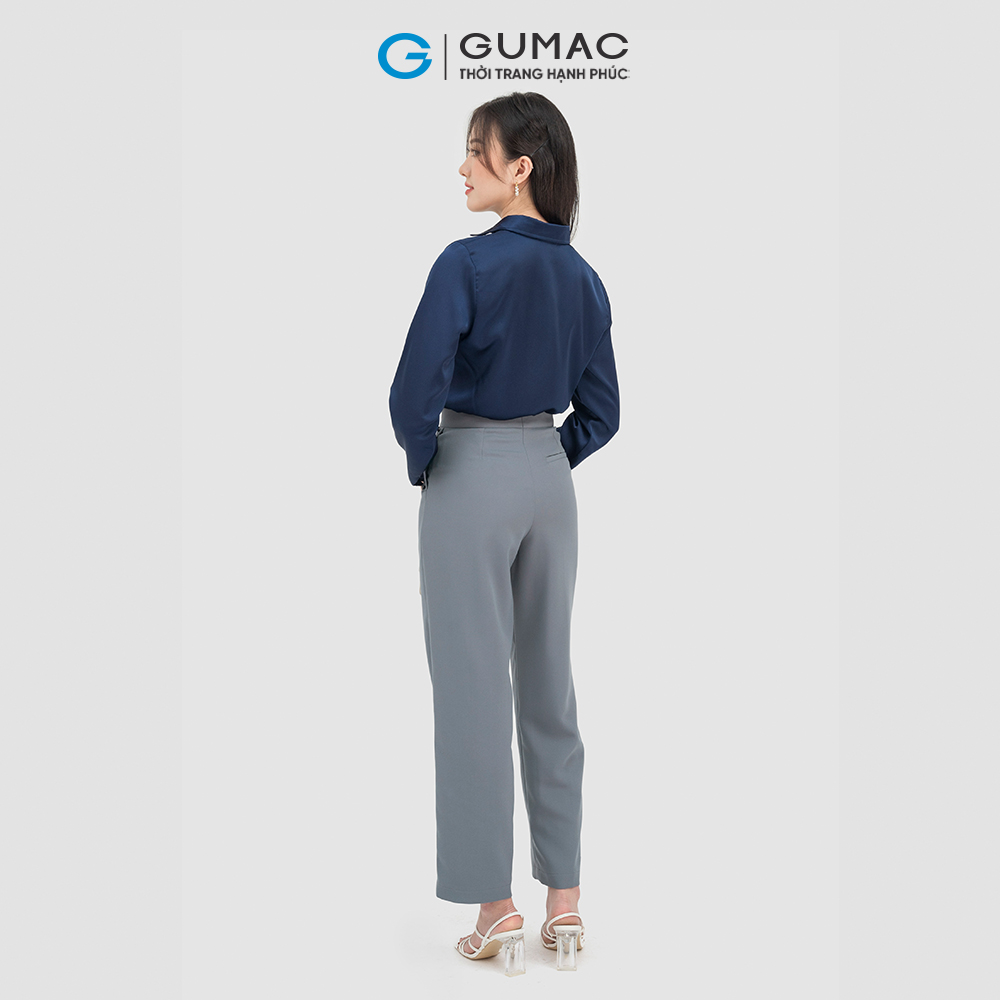 Áo sơ mi nữ GUMAC AC07028 , Áo sơ mi công sở chất liệu Lụa thoáng mát