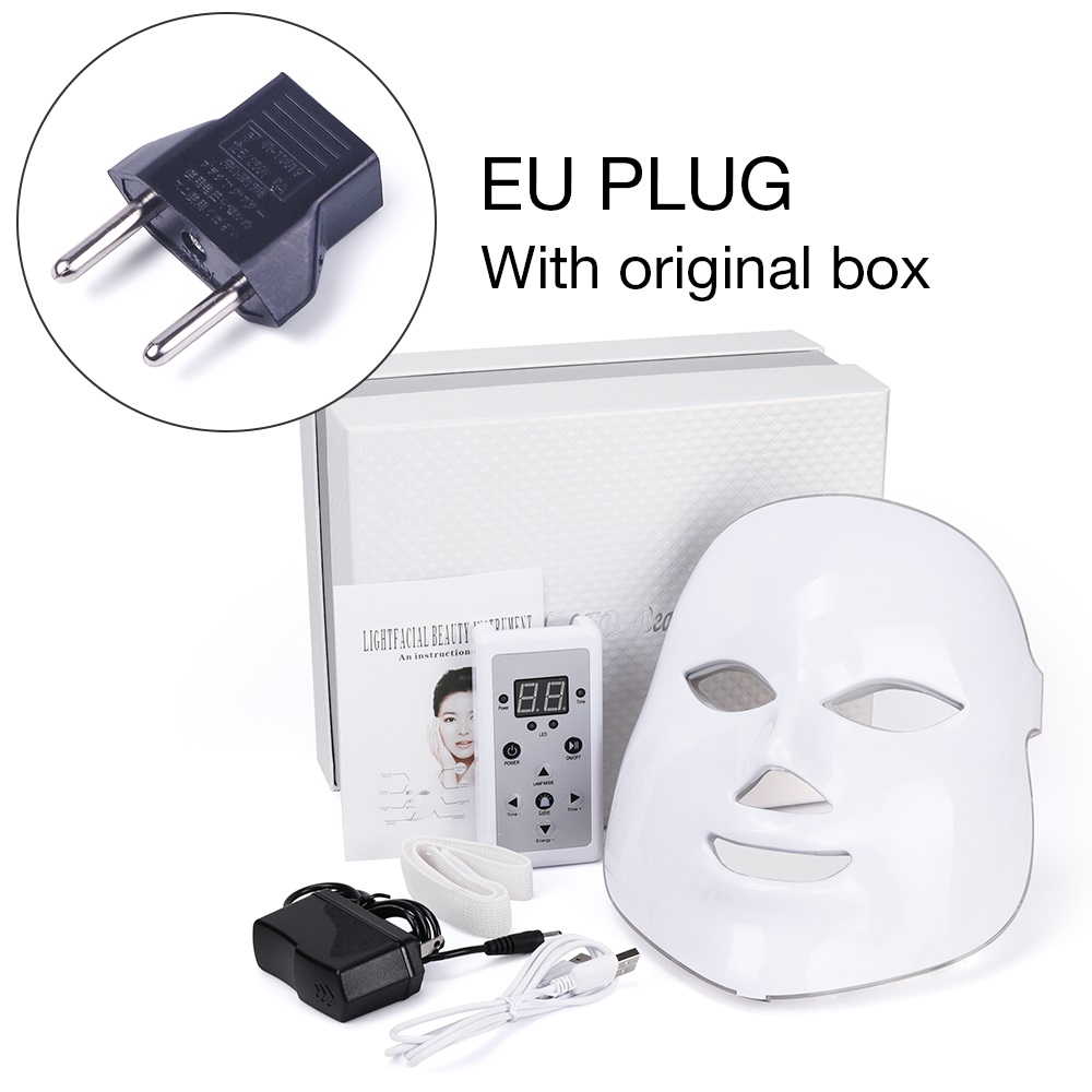 foreverlily 7 Colors Led Facial Mask Beauty Skin Care Rejuvenation Wrinkle Acne Removal Face Beauty Therapy Whitening Tighten Instrument