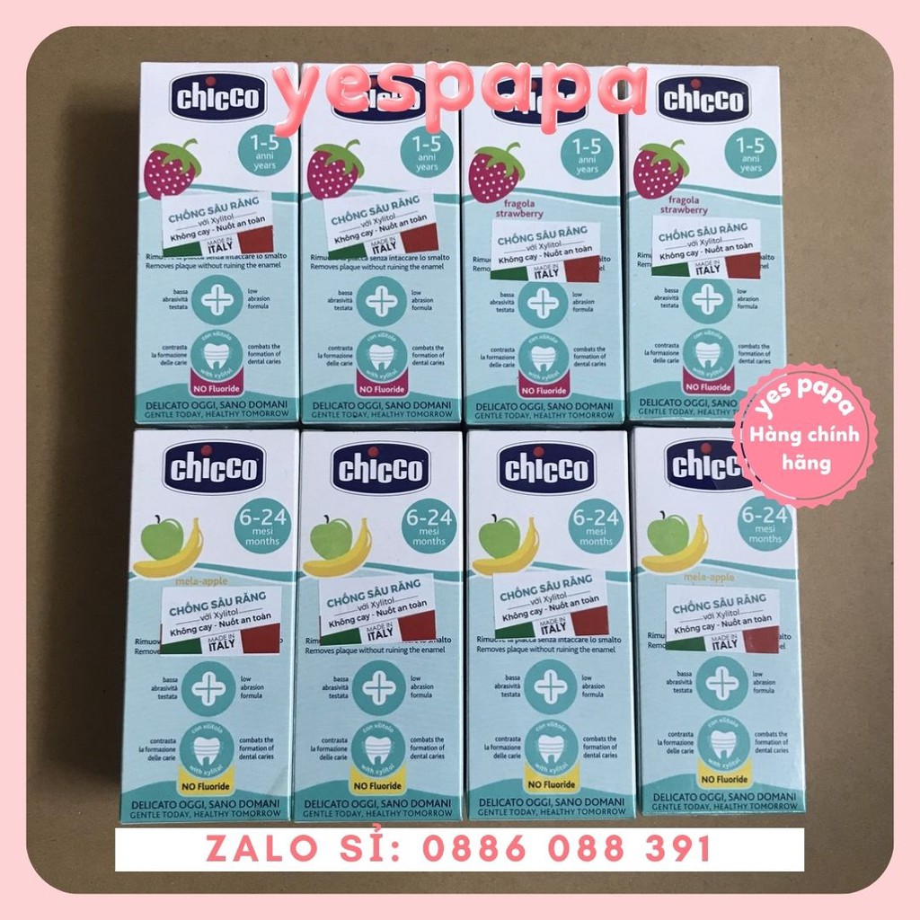 Kem Đánh Răng Hương Dâu 12M+ Chicco Nuốt Được