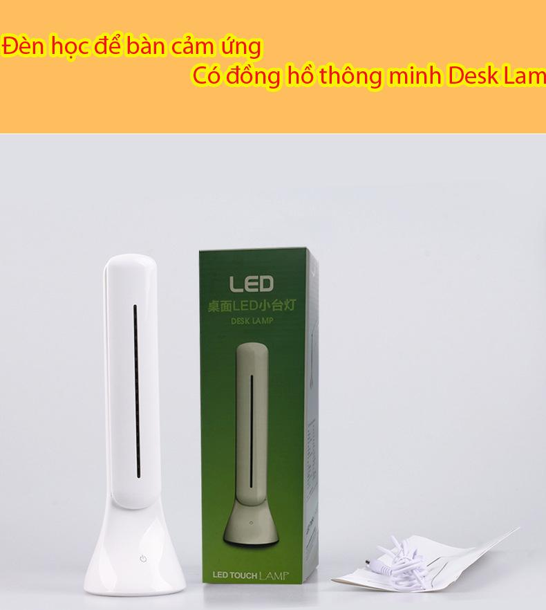 Đèn học để bàn cảm ứng có đồng hồ thông minh Desk Lamp - thiết kế 3 trong 1 vô cùng cao cấp.