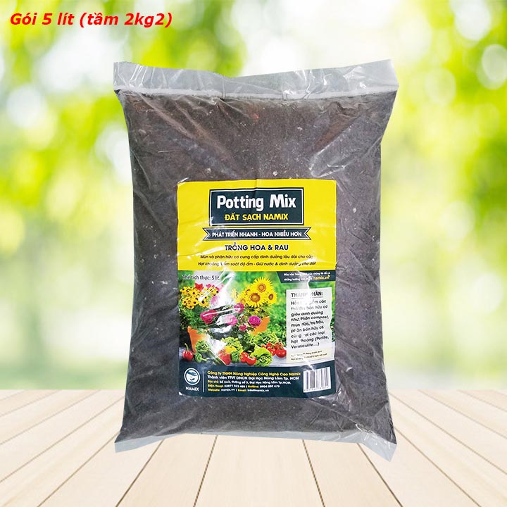 Đất sạch Namix giàu dinh dưỡng 5dm3 (khoảng 2kg2)