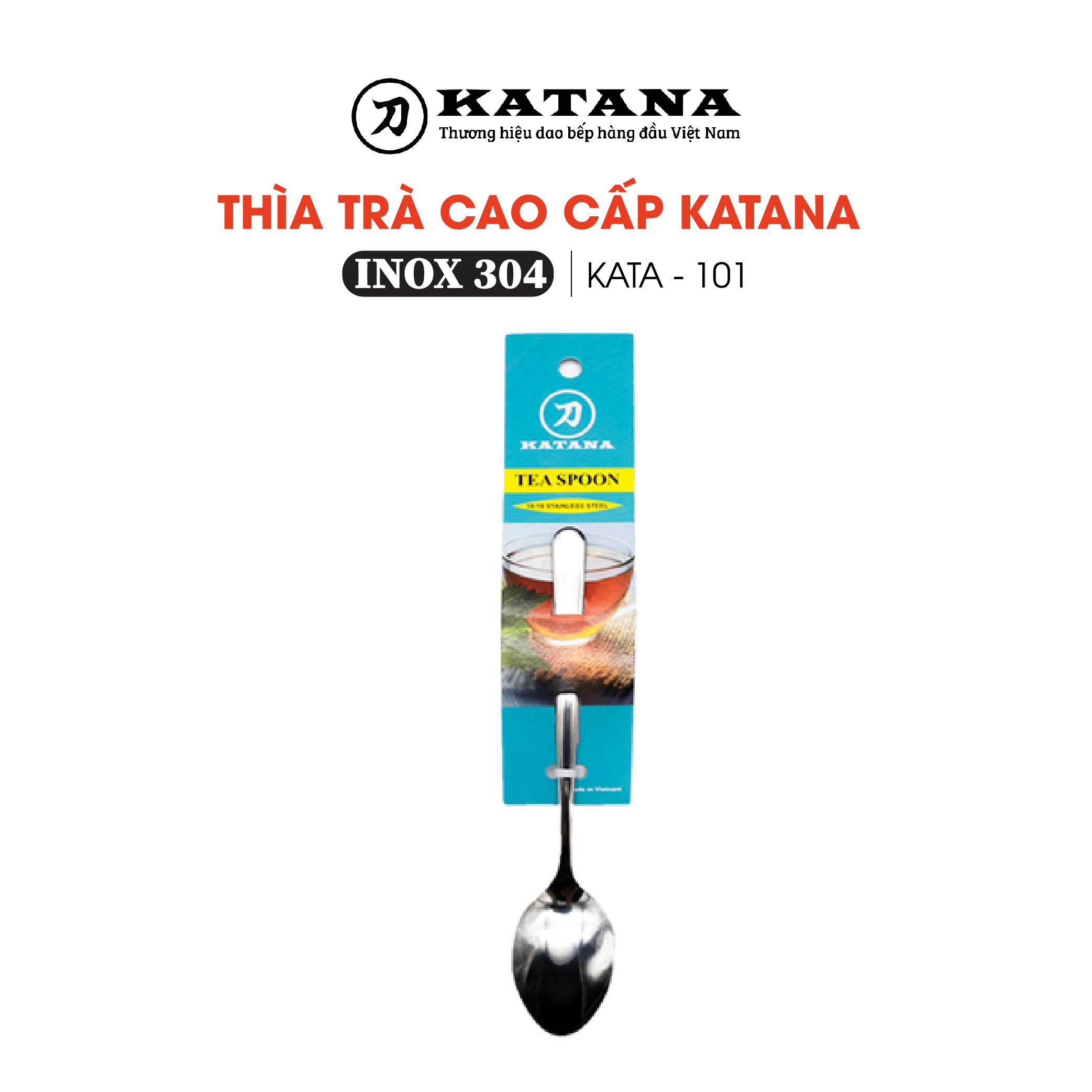 Thìa trà inox cao cấp thương hiệu KATANA - KATA101 - Thìa inox 304 cao cấp không gỉ, chống nhiễm chì, an toàn cho sức khỏe