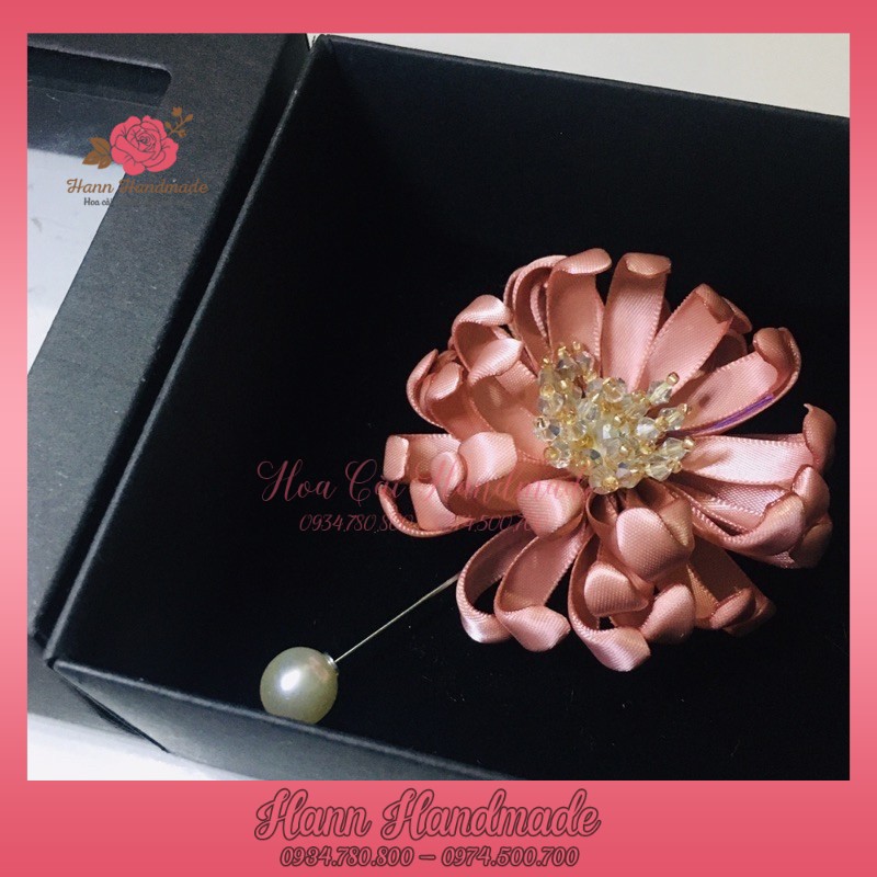 Sỉ Hoa Cài Áo Hoa Cúc Ruy Băng [HANN HANDMADE - Hoa cài áo, phụ kiện thời trang sỉ]