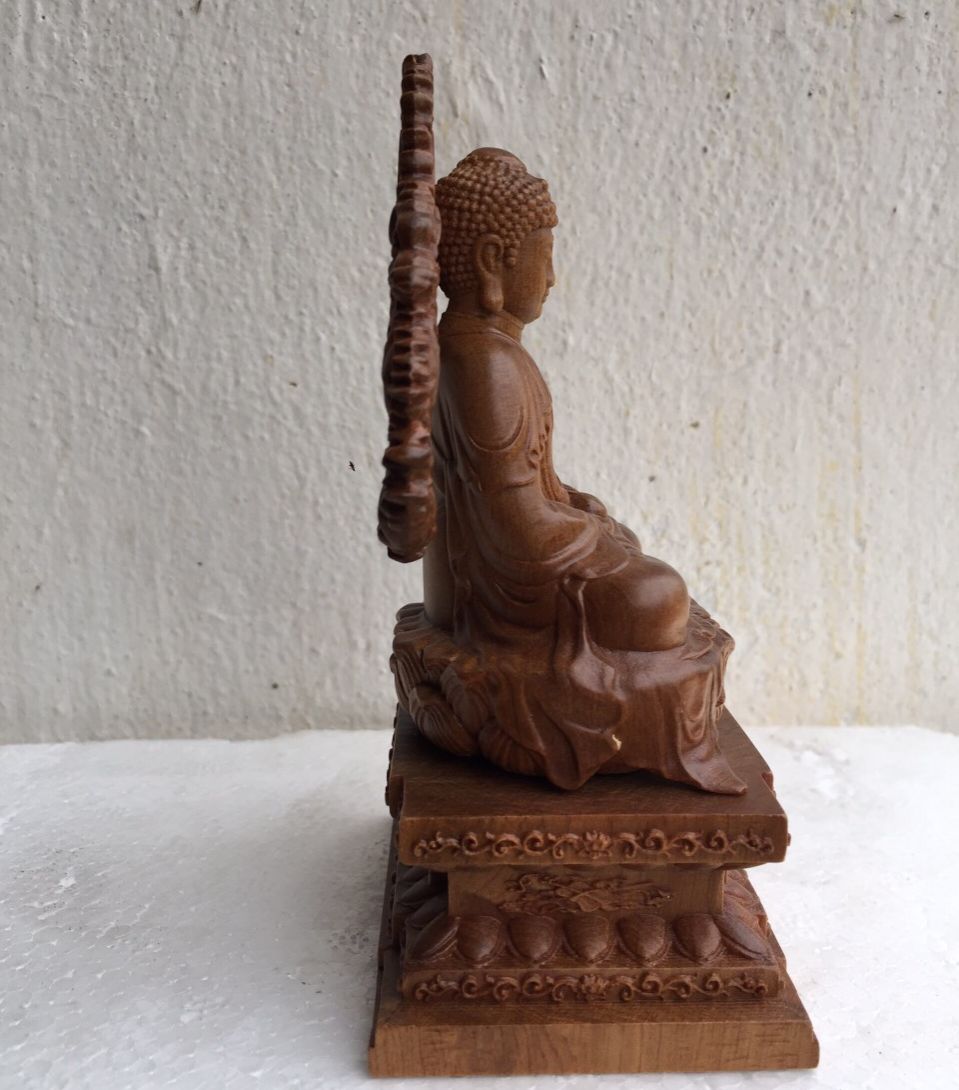 Tượng Phật A Di Đà Gỗ Bách Xanh Thơm Ngát