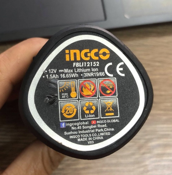 Pin sạc máy khoan 12V Ingco FBLI12152 - S12V