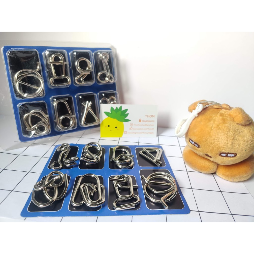 Bộ Đồ Chơi Giải Đố Bằng Thép Wire Puzzle (8 cái)
