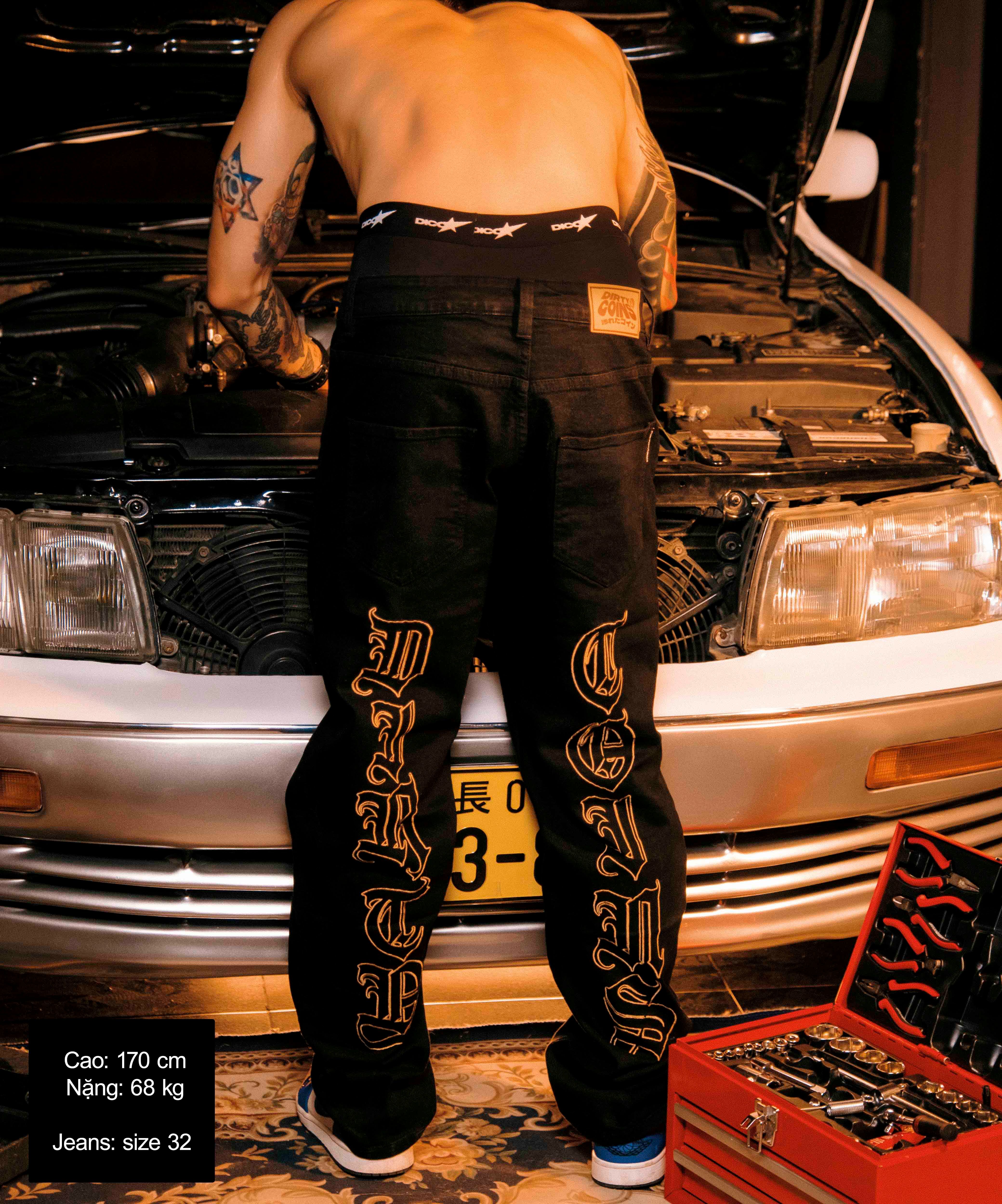 Quần DirtyCoins Gothic Jeans - Black