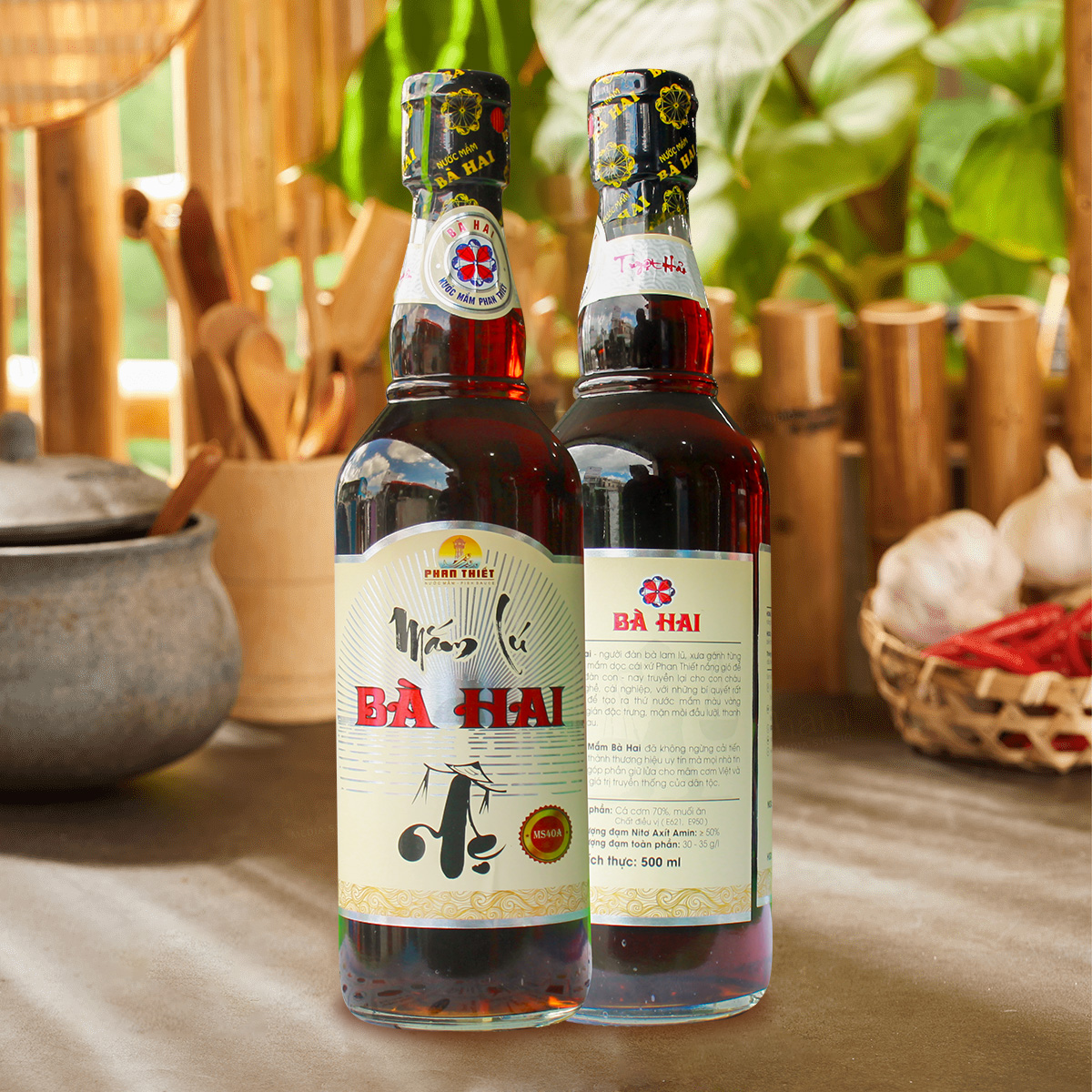 Xách Mắm Lú BÀ HAI PHAN THIẾT 2 chai Thủy tinh X 500ml