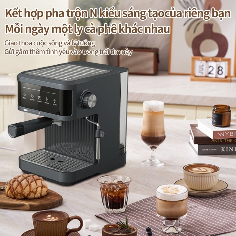 MÁY PHA CÀ PHÊ 20 BAR CAO CẤP, MÁY PHA CÀ PHÊ MINI GIA ĐÌNH, CÔNG SỞ TIỆN LỢI