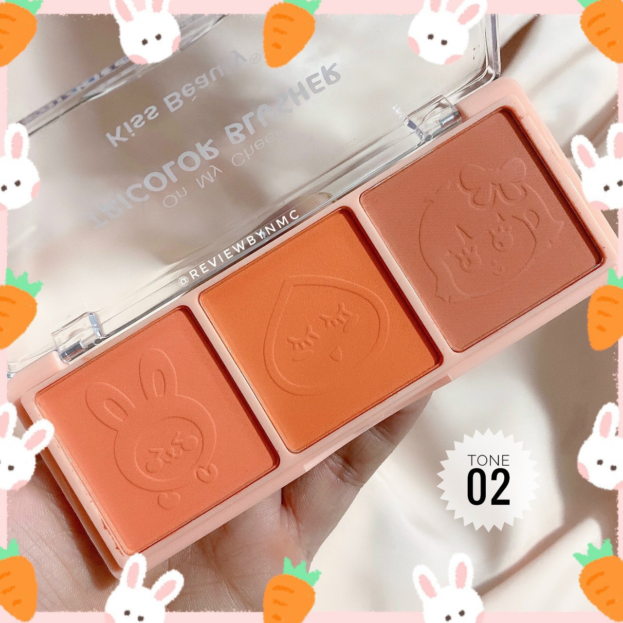 Má hồng Oh My Cherk Tricolor 3 ô vuông Kiss Beauty Cực Xinh