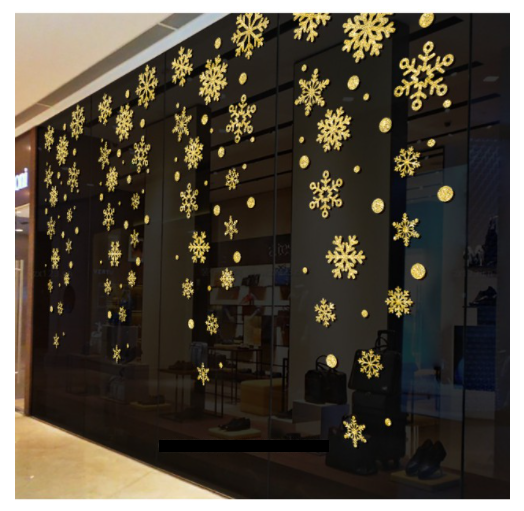 Decal trang trí Noel - Noel hoa vàng