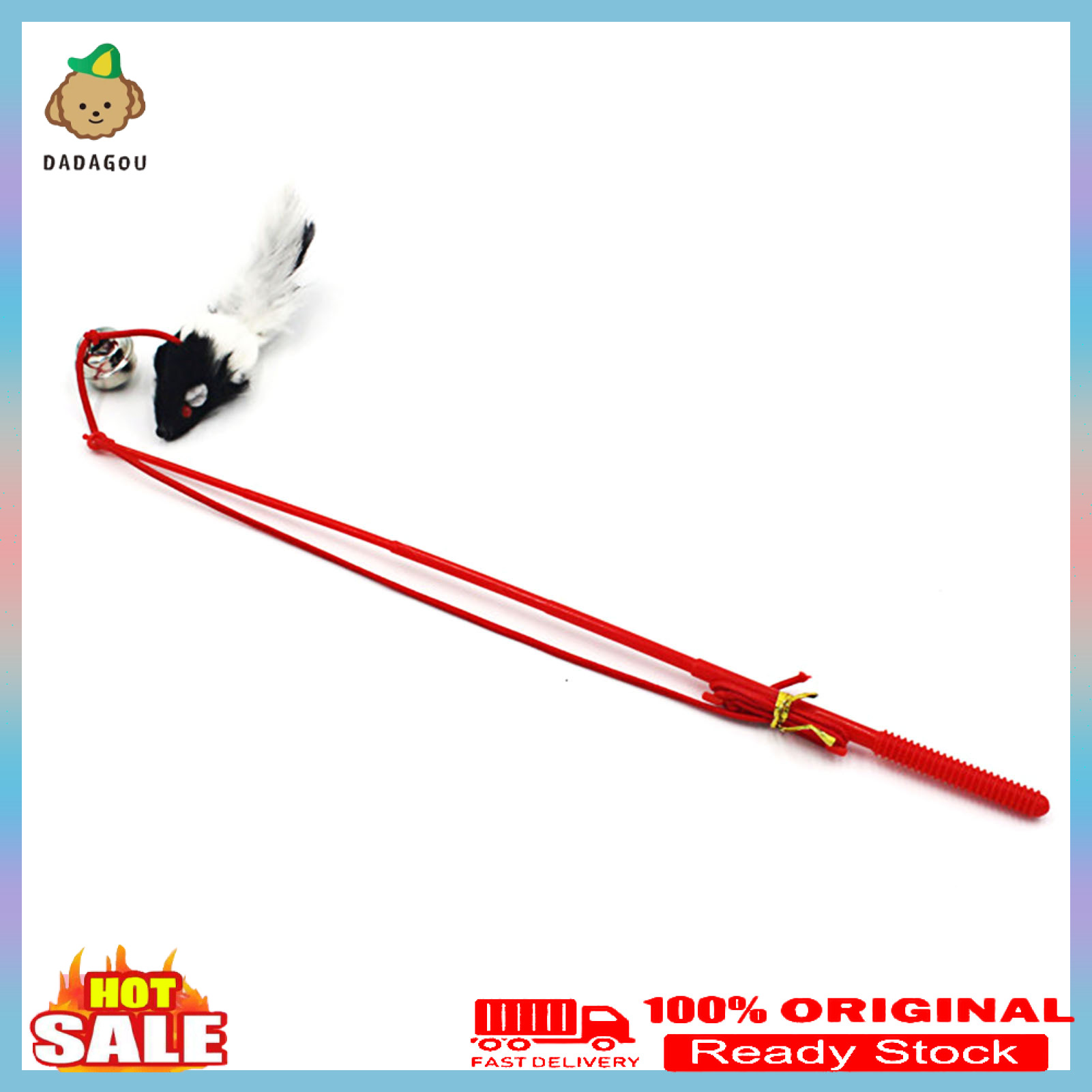 Teaser Stick Mouse Shape Interactive Plastic Cat Teaser Stick for Indoor