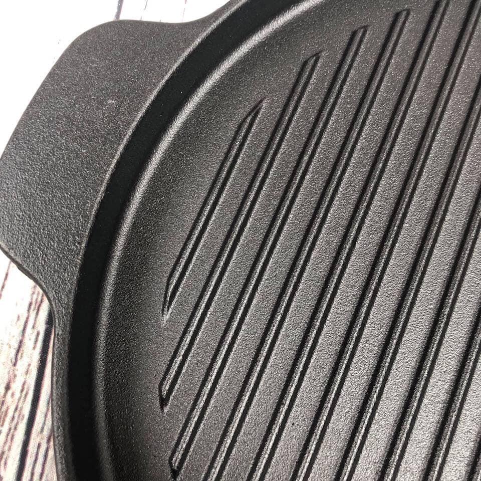 Chảo Gang Nướng Thịt Chống Dính Cao Cấp đường kính 24CM. Dễ dàng vệ sinh sau khi sử dụng